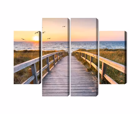Canvastavla - Multipart North Sea Pier D