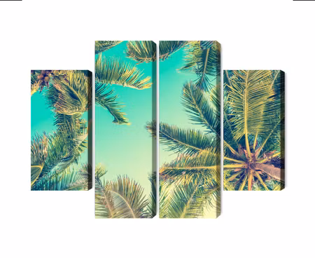 Canvastavla - Multipart Bottom View of the Palm