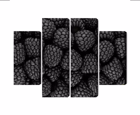 Canvastavla - Multipart Blackberries on a Macro