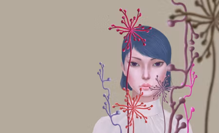 Canvastavla - Woman and Flower Concept Idea Art