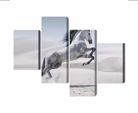 Canvastavla - Multipart Horse in the Desert D