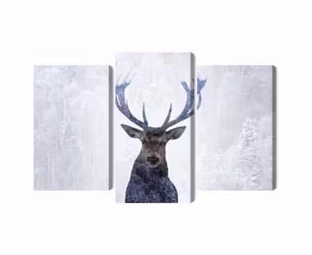 Canvastavla - Multipart Deer in the Winter D