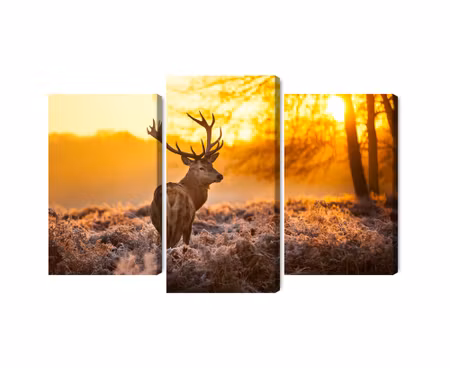 Canvastavla - Multipart Deer in the Forest At