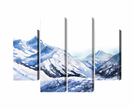 Canvastavla - Multipart Watercolor Mountain Peak