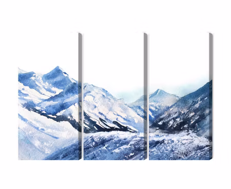 Canvastavla - Multipart Watercolor Mountain Peak