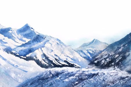 Canvastavla - Multipart Watercolor Mountain Peak