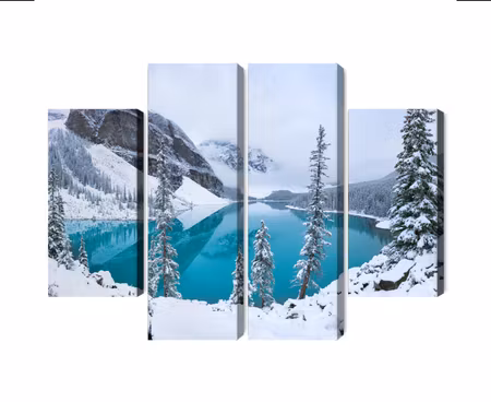 Canvastavla - Multipart Moraine Lake in Winter