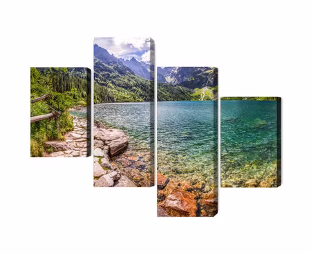 Canvastavla - Multipart D View of the Lake in the