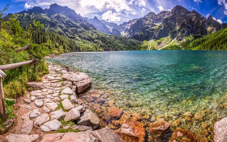 Canvastavla - Multipart D View of the Lake in the
