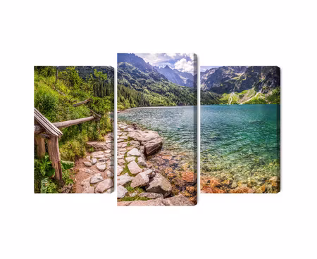 Canvastavla - Multipart D View of the Lake in the