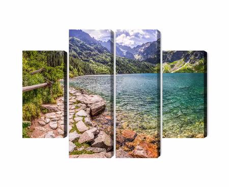 Canvastavla - Multipart D View of the Lake in the