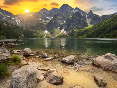 Canvastavla - Multipart Morskie Oko in Tatra