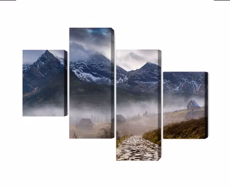 Canvastavla - Multipart Misty Landscape with Hala