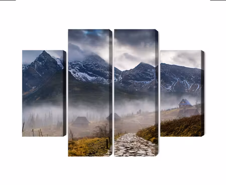 Canvastavla - Multipart Misty Landscape with Hala