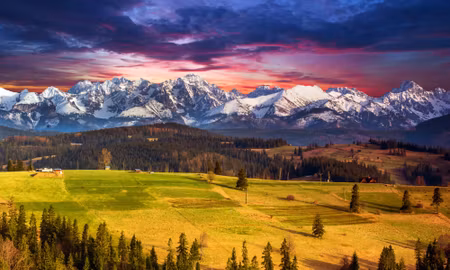 Canvastavla - Multipart Landscape with the Polish