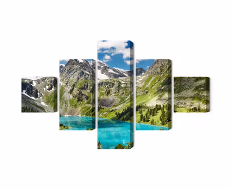 Canvastavla - Multipart Crystalline Lake in the