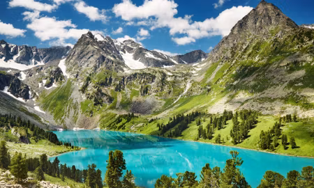 Canvastavla - Multipart Crystalline Lake in the