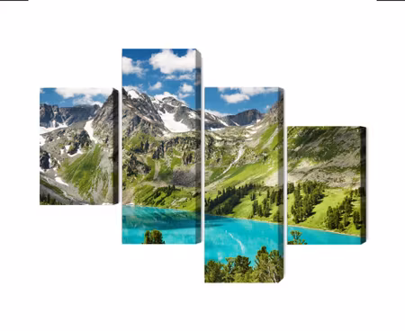Canvastavla - Multipart Crystalline Lake in the