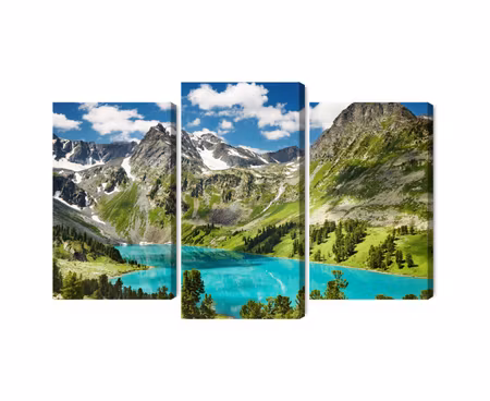 Canvastavla - Multipart Crystalline Lake in the