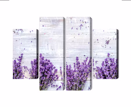 Canvastavla - Multipart Lavender Flowers on a