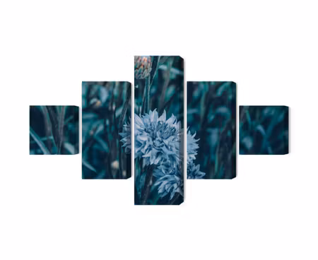 Canvastavla - Multipart Cornflowers in the Meadow