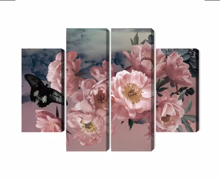 Canvastavla - Multipart Bouquet of Flowers and a