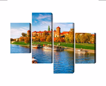 Canvastavla - Multipart Wawel Castle in Krakow