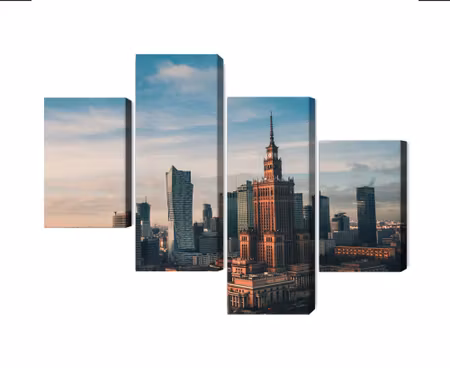 Canvastavla - Multipart Warsaw and the View of