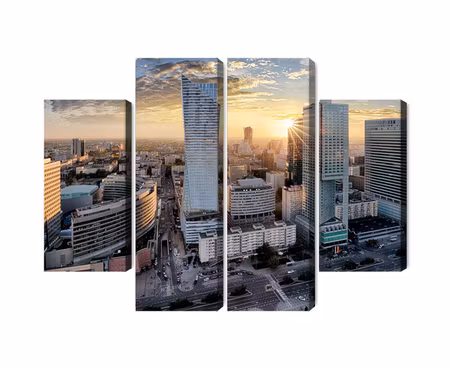 Canvastavla - Multipart Warsaw Skyscrapers At