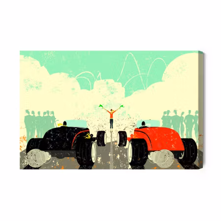 Canvastavla - A Retro Car Race