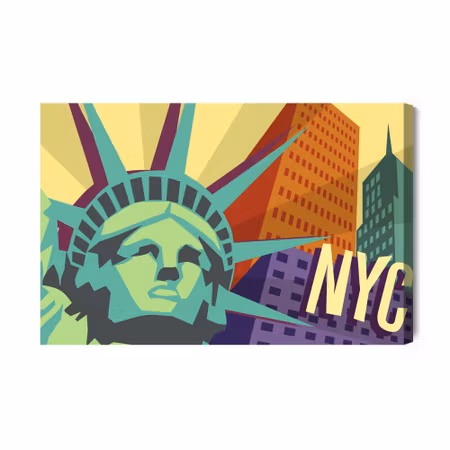 Canvastavla - Colorful New York in Retro Style