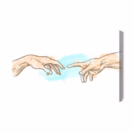 Canvastavla - The Creation of Adam in Watercolor