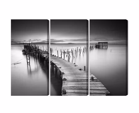 Canvastavla - Multipart Dilapidated Pier