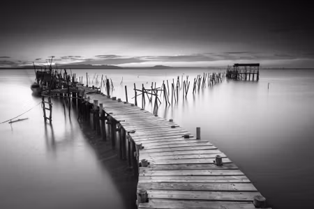 Canvastavla - Multipart Dilapidated Pier