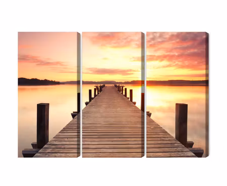Canvastavla - Multipart Sunset on the Pier