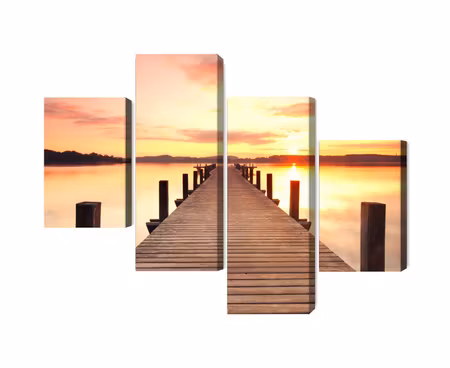 Canvastavla - Multipart Sunset on the Pier