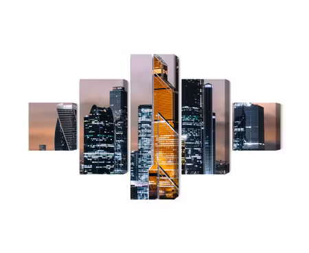 Canvastavla - Multipart Panorama of Moscow City