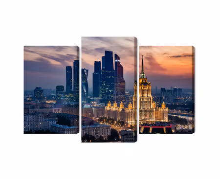 Canvastavla - Multipart Aerial View of the Moscow
