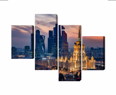 Canvastavla - Multipart Aerial View of the Moscow