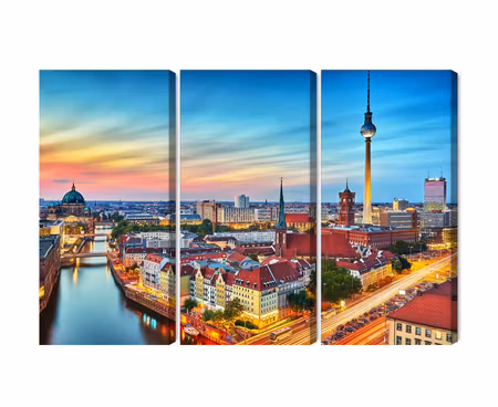 Canvastavla - Multipart Colorful Sky and Berlin