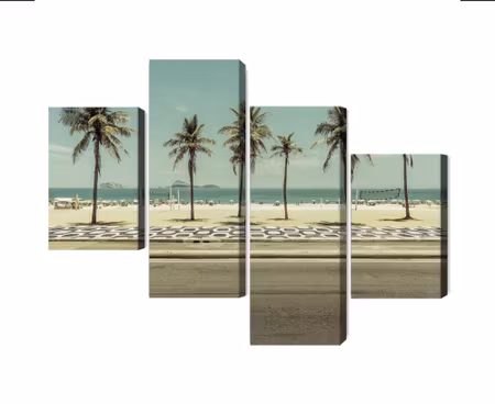 Canvastavla - Multipart Palm Trees on the Ipanema
