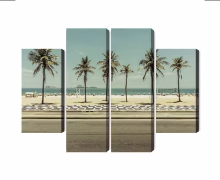 Canvastavla - Multipart Palm Trees on the Ipanema