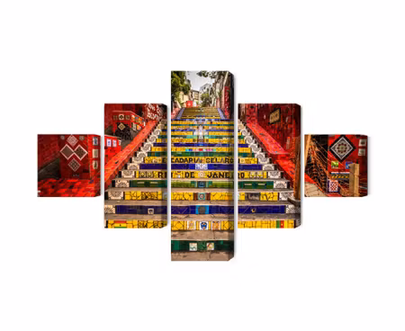 Canvastavla - Multipart Selaron Stairs in the