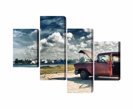 Canvastavla - Multipart Panoramic View of Havana