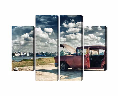 Canvastavla - Multipart Panoramic View of Havana