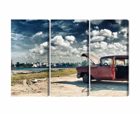 Canvastavla - Multipart Panoramic View of Havana
