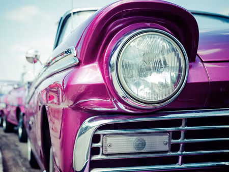Canvastavla - Multipart Retro Style Car Headlight