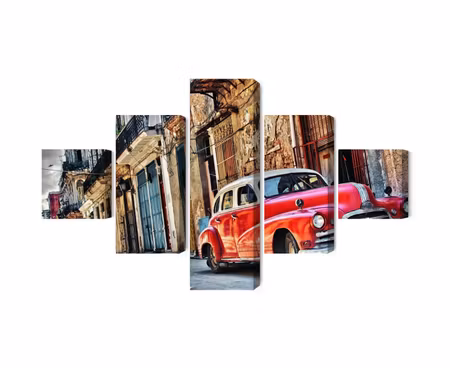 Canvastavla - Multipart Old American Car and