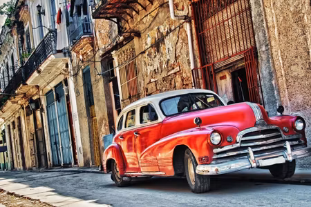 Canvastavla - Multipart Old American Car and