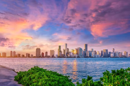 Canvastavla - Multipart Panorama of Miami During